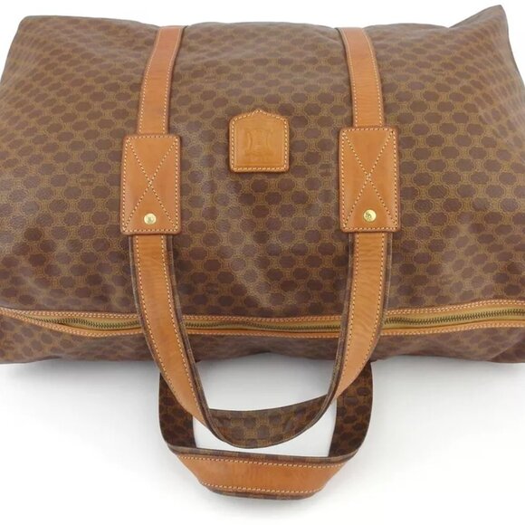 CELINE Boston bag macadam beige PVC ?~ leather Authentic used - Picture 6 of 9